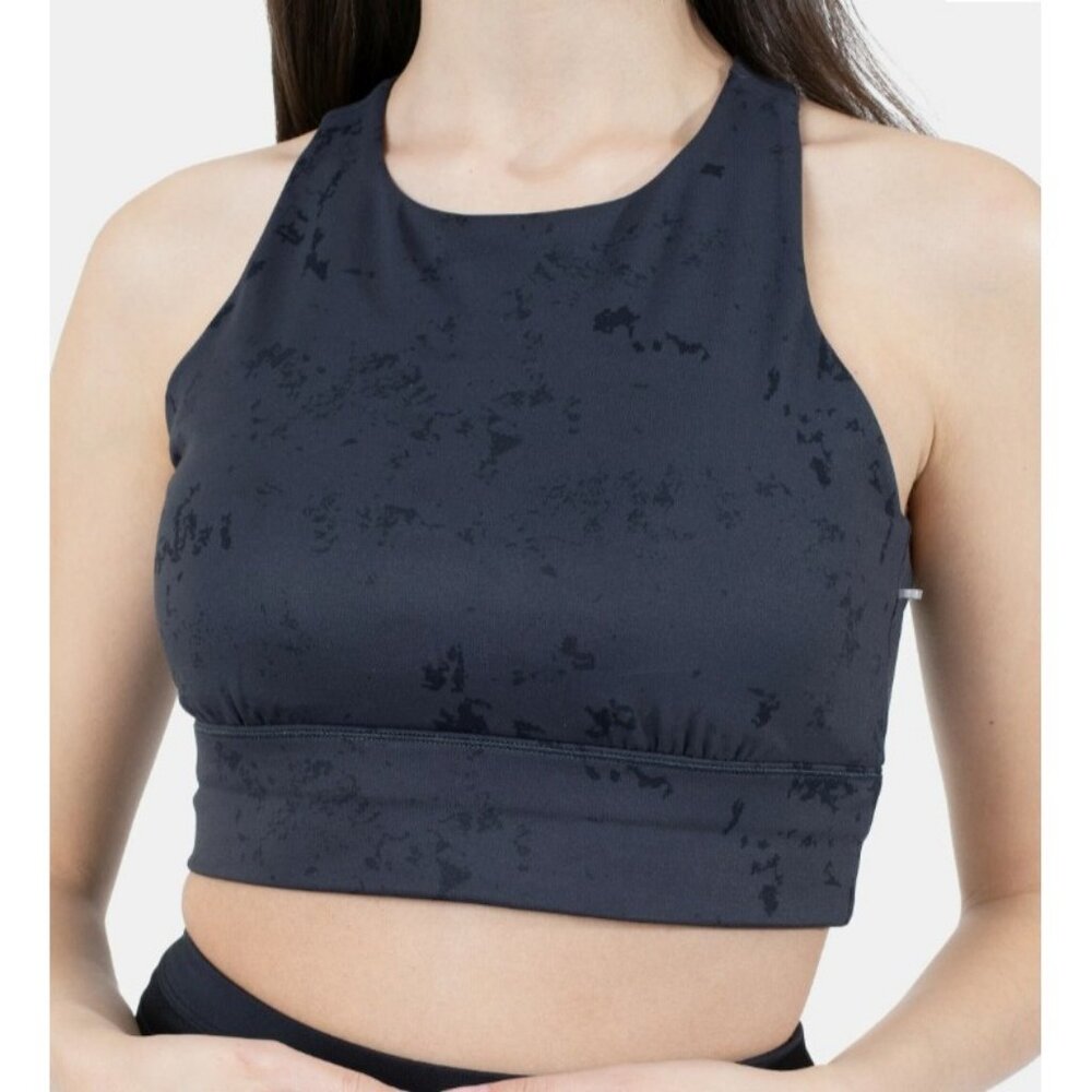 Printed Black Spyder Active Size Small Cropped Tank Sports bra LNC Padded